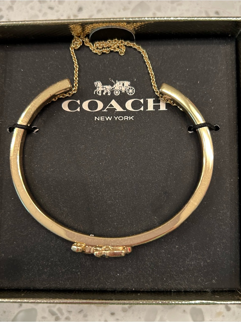 Coach Gold-Tone Hinged Bangle - Picture 3 of 5